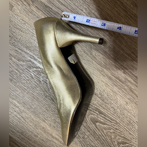 Gastone Lucioli Shoes Women 6.5 Gold Italian Designer Leather Pumps 3" Heel - Picture 8 of 8